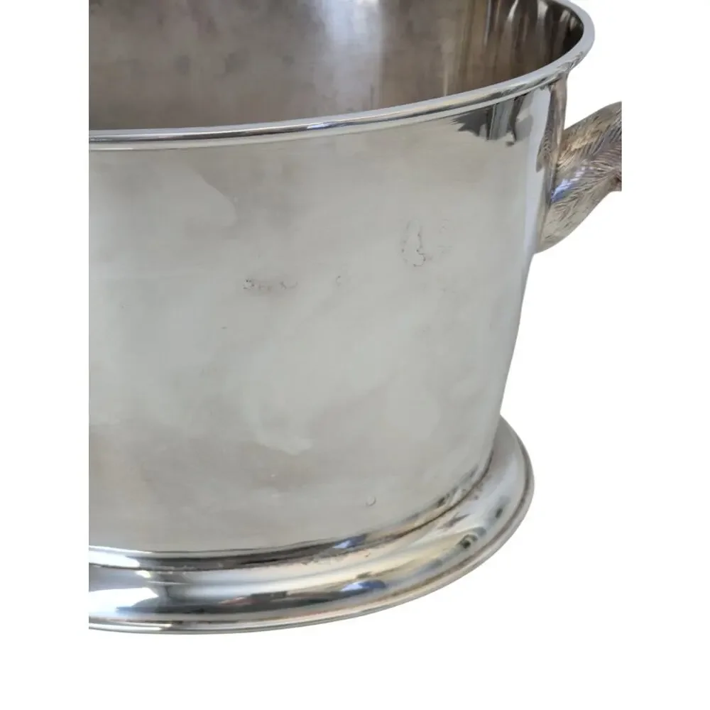 Pottery Barn Silverplate Large Stag Ice Bucket Deer Antler Party Wine Champagne